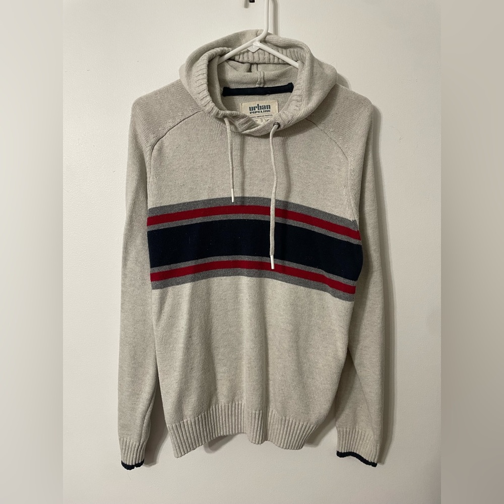 Urban Pipeline Mens Knit Beach Hoodie Pocket Pull Over